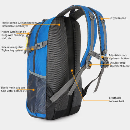 40L Large Travel Backpack Capacity Casual Men Women Outdoor Bag Waterproof Mountaineering Cycling Bag Hiking Sports Backpack