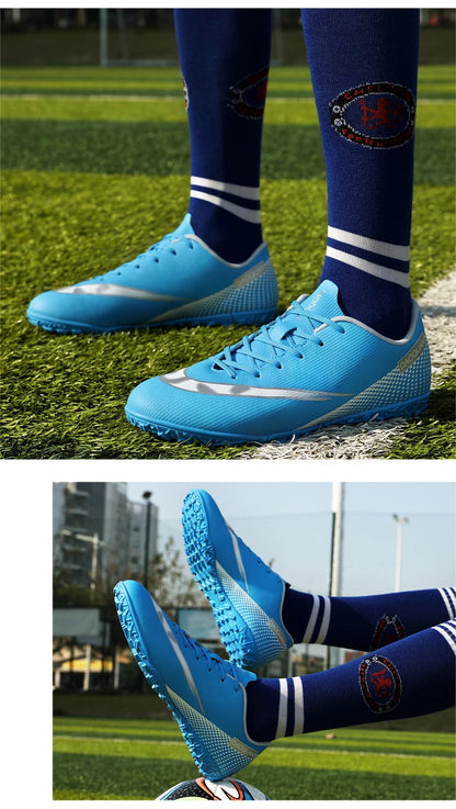 Turf Shoes Men Hard Court Youth Soccer Cleats Ultralight Women Football Boots Anti Skid Futasl Sneakers Big Size TF Chuteira