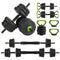 4-in-1 Adjustable Dumbbells Set Barbell Kettlebells Push-Up-Stand 44 Pounds For Home Gym Fitness Exercises