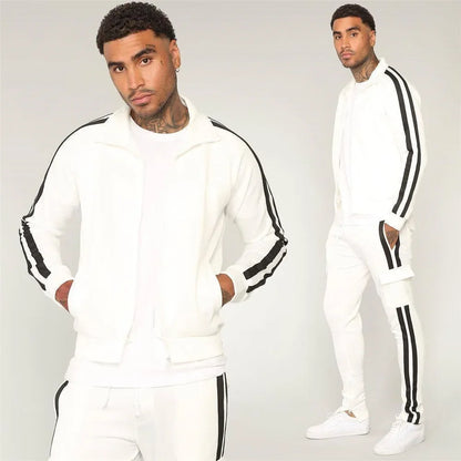 New Mens Tracksuits 2023 Men Sets Sweatshirt+sweatpants Tracksuit Zipper Stand Collar Sports Suit Jogging Fitness Men Clothing