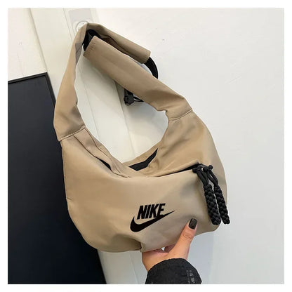 Nike Tech Hip Pack Series Large Capacity Nylon Zip Closure Sport Shoulder Crossbody Belt Chest Bag Unisex White