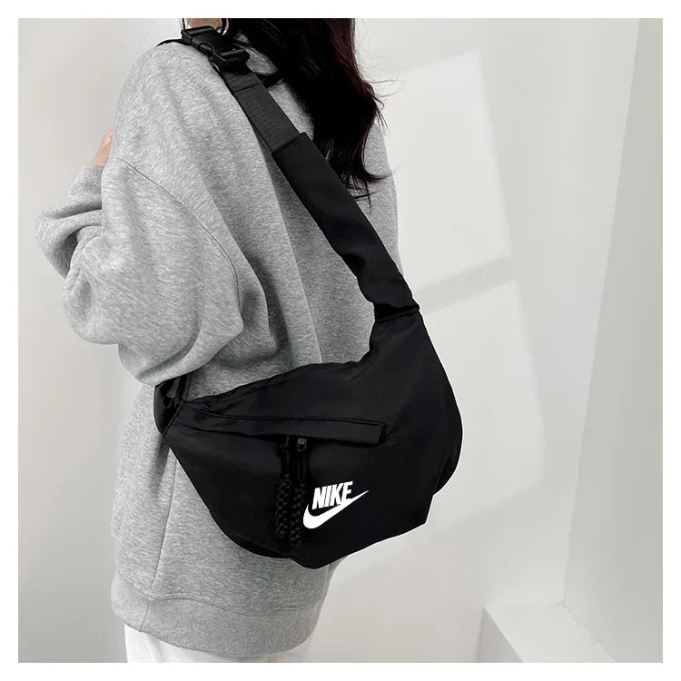 Nike Tech Hip Pack Series Large Capacity Nylon Zip Closure Sport Shoulder Crossbody Belt Chest Bag Unisex White