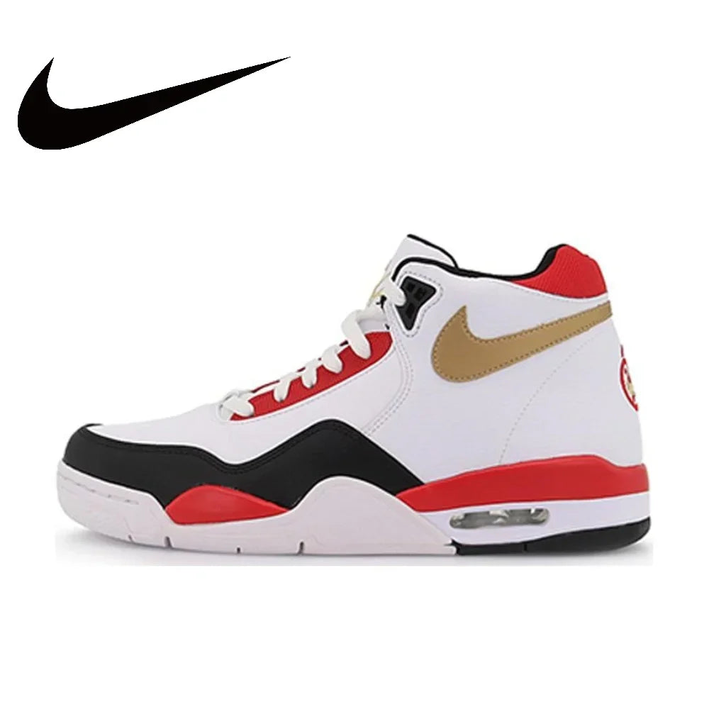 Nike Flight Legacy Low Lightweight Cushioning Basketball Shoes Man sneakers autumn Casual and comfortable sneakers Red&White