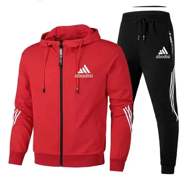 2024 Casual Sportswear Suit Men's Hoodie and Trousers Two-piece Zippered Hooded Sweatshirt Sweatpants Men's Suit