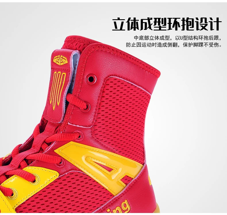 2023 New Boxing Shoes Men's and Women's Large 35-47 Wearable Boxing Boots Light Wrestling Sports Shoes Anti Slip Wrestling Boots