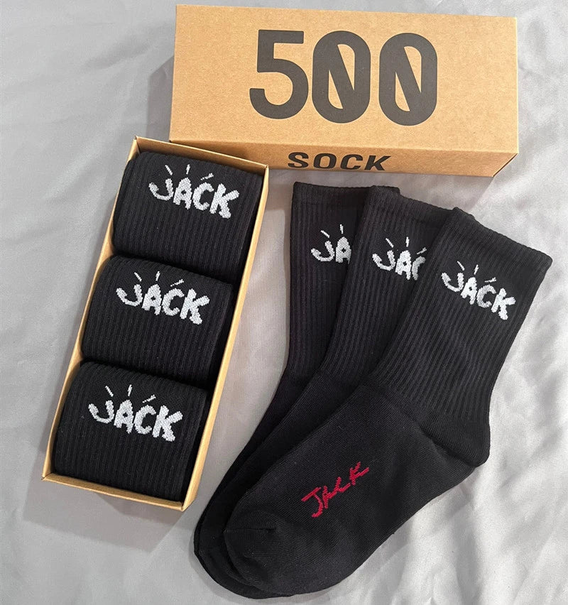 3 Pairs Unisex Casual Sports Socks, Cycling Skateboarding and Basketball, Couple Cotton Socks in a Gift Box