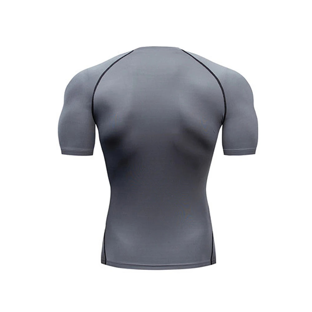 Men's Athletic Compression Shirts Athletic Quick Dry Breathable Rash Guard Athletic Tight Workout Tops Summer Men