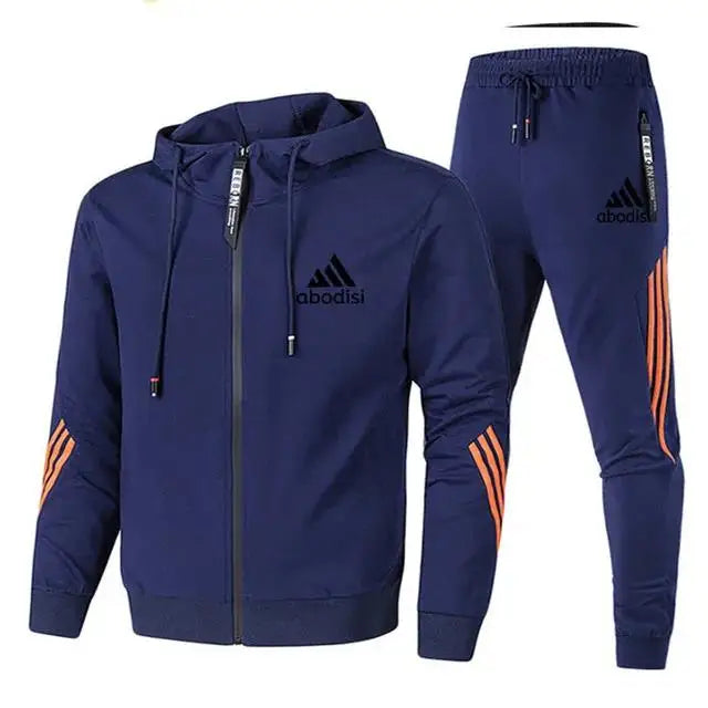 2024 Casual Sportswear Suit Men's Hoodie and Trousers Two-piece Zippered Hooded Sweatshirt Sweatpants Men's Suit