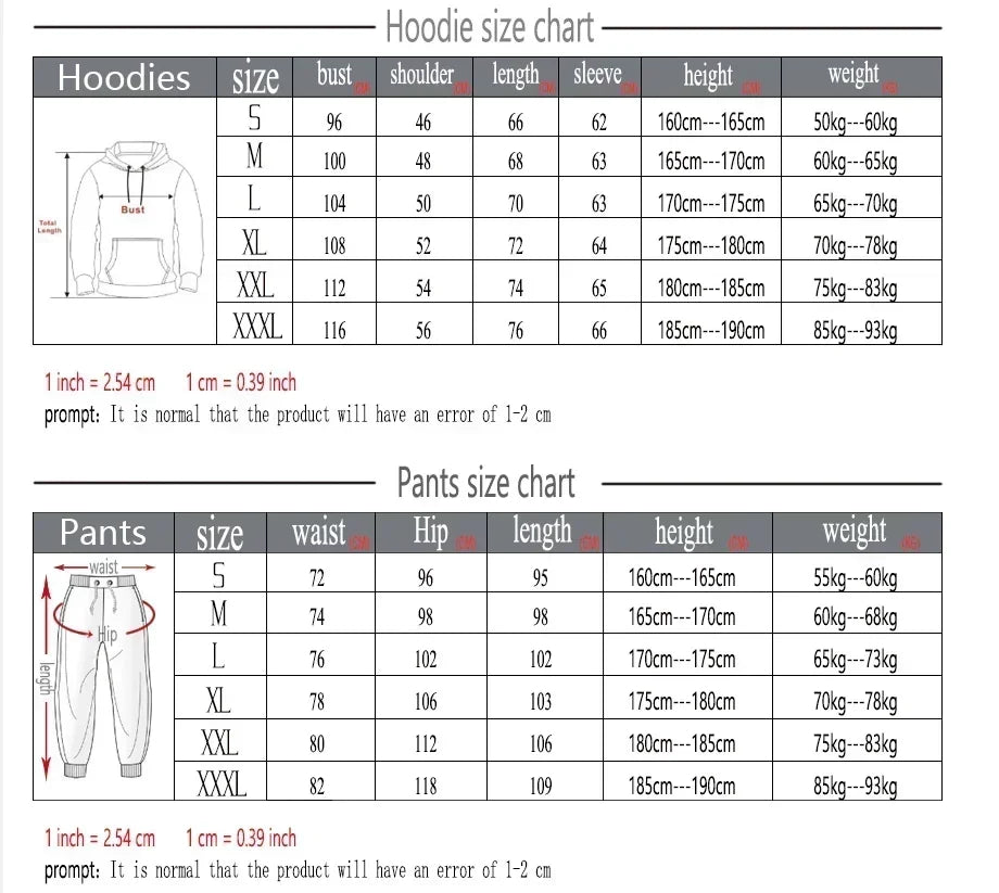 New Men's Autumn Winter Sets Zipper Hoodie+Pants Pieces Casual Tracksuit Male Sportswear Brand Clothing Sweat Suit