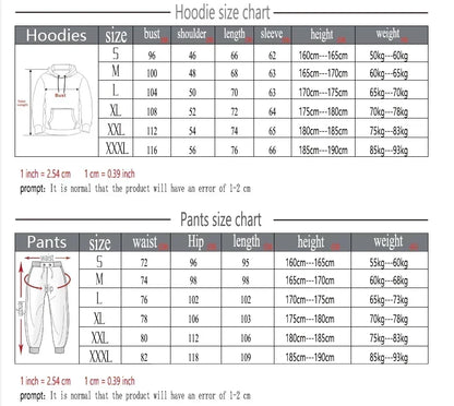 New Men's Autumn Winter Sets Zipper Hoodie+Pants Pieces Casual Tracksuit Male Sportswear Brand Clothing Sweat Suit