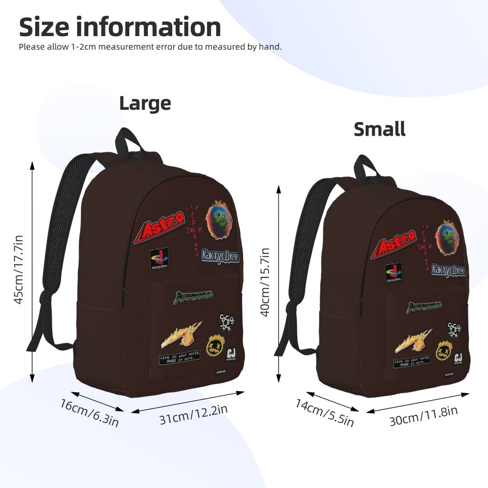 Travis Scott Thescotts Cactus Jack Backpack for Men Women Casual Student Business Daypack Laptop Canvas Bags Outdoor