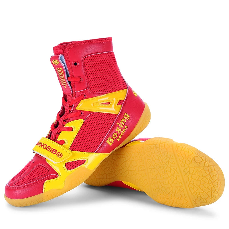 2023 New Boxing Shoes Men's and Women's Large 35-47 Wearable Boxing Boots Light Wrestling Sports Shoes Anti Slip Wrestling Boots