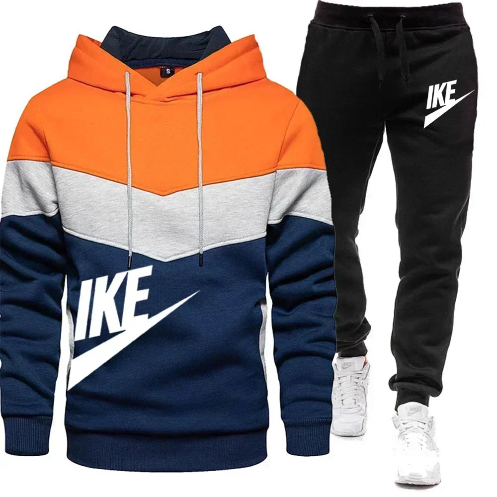 New Men's Autumn Winter Sets Zipper Hoodie+Pants Pieces Casual Tracksuit Male Sportswear Brand Clothing Sweat Suit