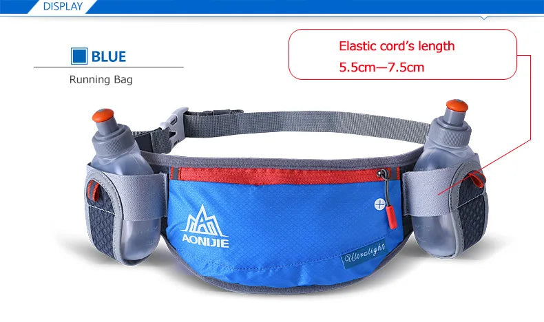 AONIJIE E882 Marathon Jogging Cycling Running Hydration Belt Waist Bag Pouch Fanny Pack Phone Holder with 170ml Water Bottles