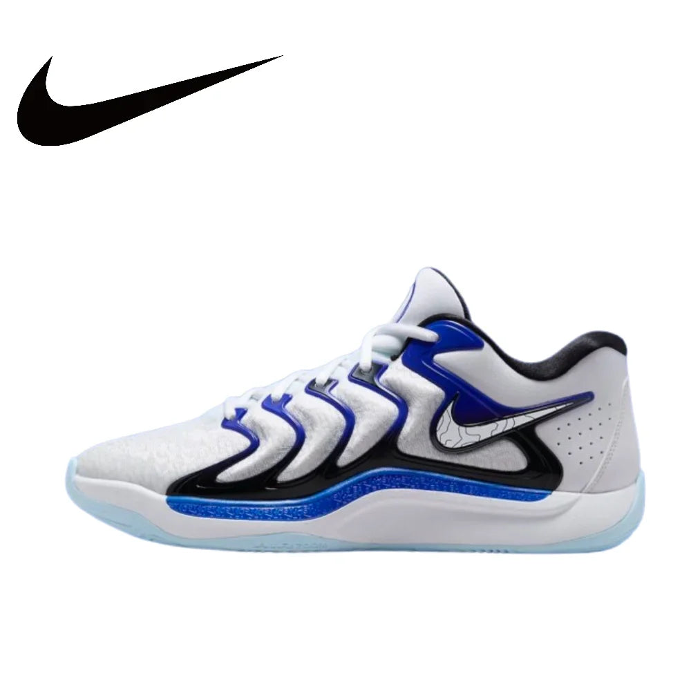 Nike KD 17 Low Man sneakers Anti-slip and wear resistant Basketball Shoes anti-torsion breathable cushioning sneakers Blue&white