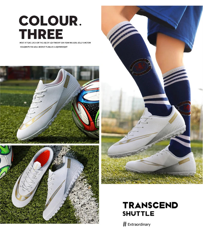 Turf Shoes Men Hard Court Youth Soccer Cleats Ultralight Women Football Boots Anti Skid Futasl Sneakers Big Size TF Chuteira