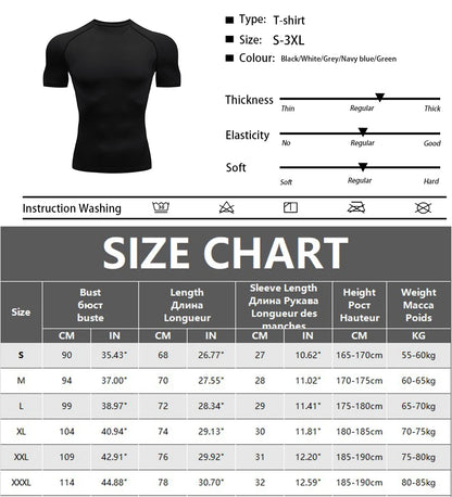 Men's Athletic Compression Shirts Athletic Quick Dry Breathable Rash Guard Athletic Tight Workout Tops Summer Men