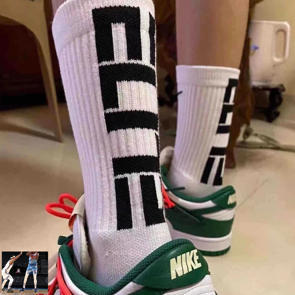 ELITE letter high top sports socks, American towel bottom thickened, professional elite basketball socks, long tube