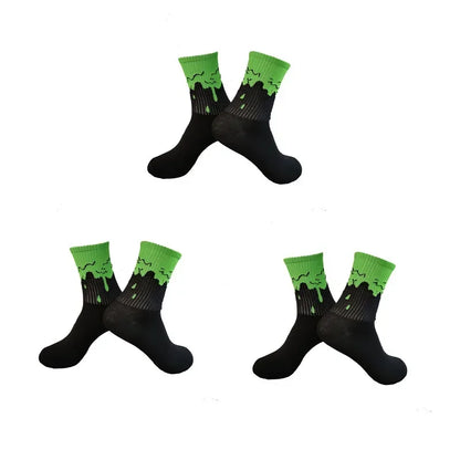 3 Pairs Men's Sports Style Street Skateboards  Crew Cactus Jack Hip Hop Harajuku Basketball Socks Women