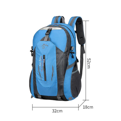 40L Large Travel Backpack Capacity Casual Men Women Outdoor Bag Waterproof Mountaineering Cycling Bag Hiking Sports Backpack