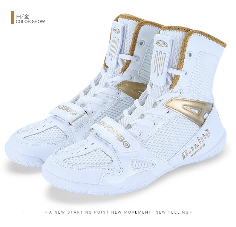 2023 New Boxing Shoes Men's and Women's Large 35-47 Wearable Boxing Boots Light Wrestling Sports Shoes Anti Slip Wrestling Boots