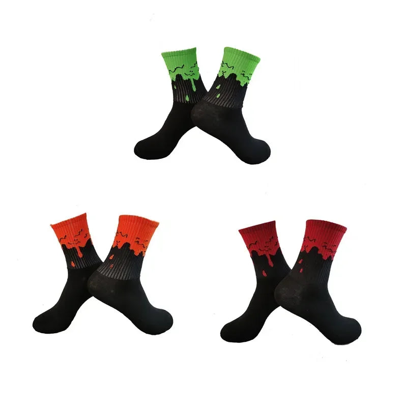 3 Pairs Men's Sports Style Street Skateboards  Crew Cactus Jack Hip Hop Harajuku Basketball Socks Women