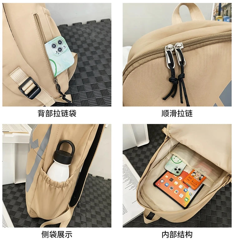 New Fashion Unisex's Backpack High Quality Large Capacity Shoulder Bag Multi Functional Handbag Letters Patterns School Bag