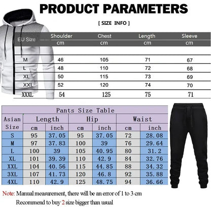 Autumn and winter fashion new clothing men's casual fitness sports jogging suit zipper hooded jacket + sweatpants two-piece set