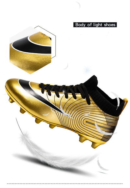 2023 Professional Unisex Soccer Shoes Long Spikes Tf Ankle Football Boots Outdoor Grass Cleats Football Shoes Chuteira Society